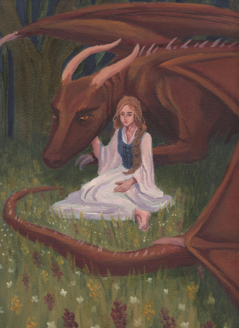Girl and Her Dragon. Oil on canvas. Girl and Her Dragon. Oil on canvas.