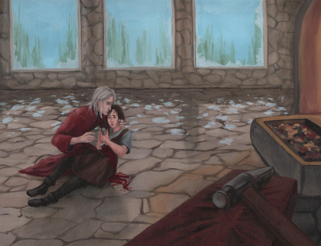 Breaking the Curse. Scene from A Duel with the Vampire Lord by Elise Kova. Oil on 14x18" canvas. For sale on Etsy. Breaking the Curse. Scene from A Duel with the Vampire Lord by Elise Kova. Oil on 14x18" canvas. For sale on Etsy.