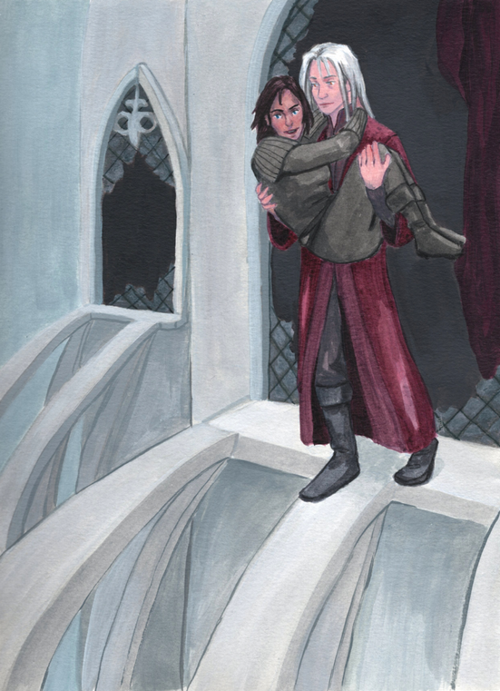 The Vampire Lord and the Forge Maiden from A Duel with the Vampire Lord by Elise Kova. Digital.