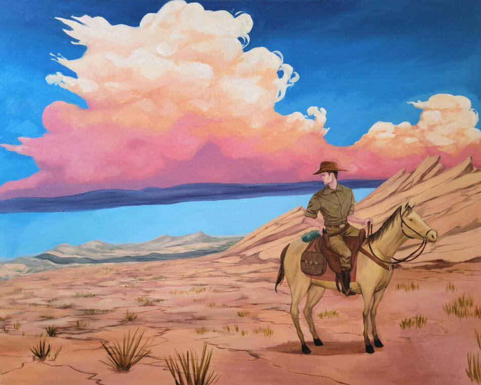 Cowboy. Oil on 48x60" Canvas.